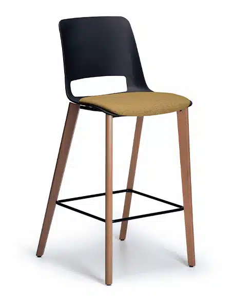 Unica Timber Stool with Seat Pad - Image 3