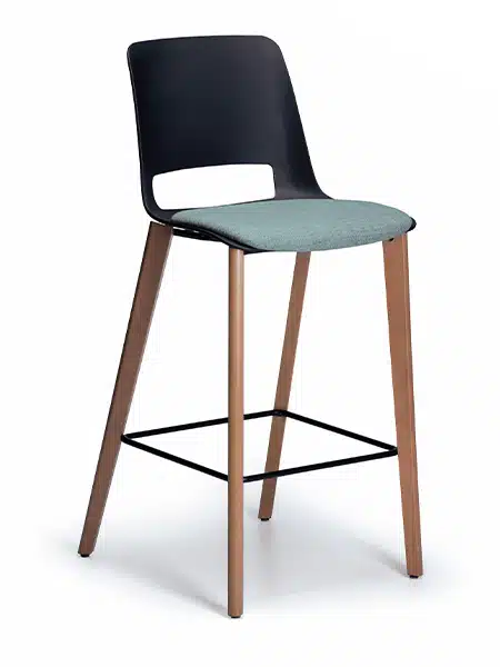 Unica Timber Stool with Seat Pad
